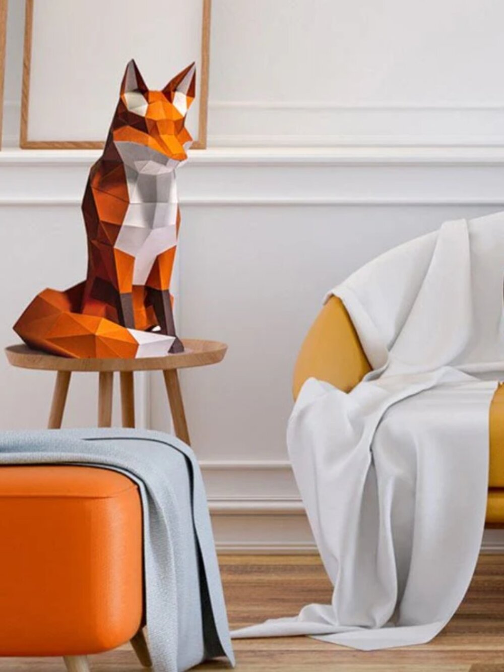 Fox DIY Paper Model - Orange, White, Black